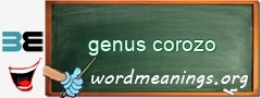 WordMeaning blackboard for genus corozo